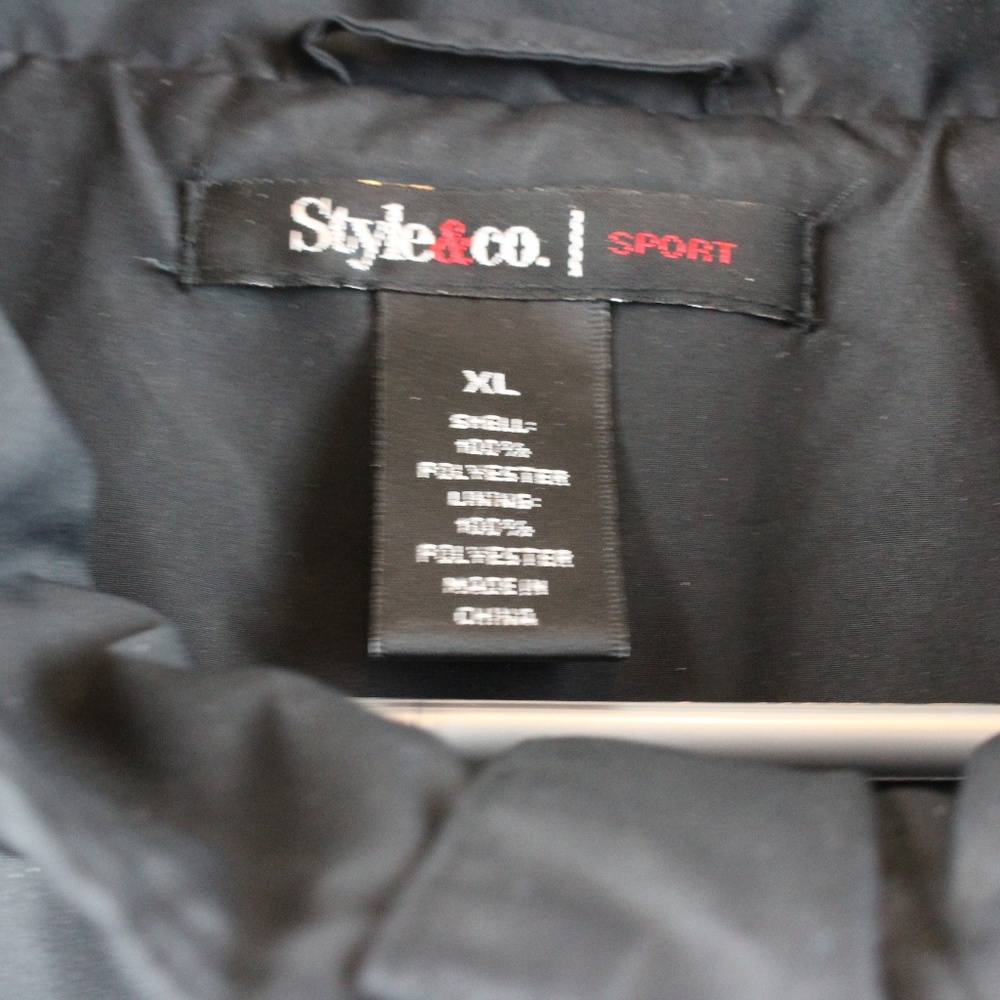 Women's Black Lightweight Jacket, Style & Co, XL - Picture 3 of 6